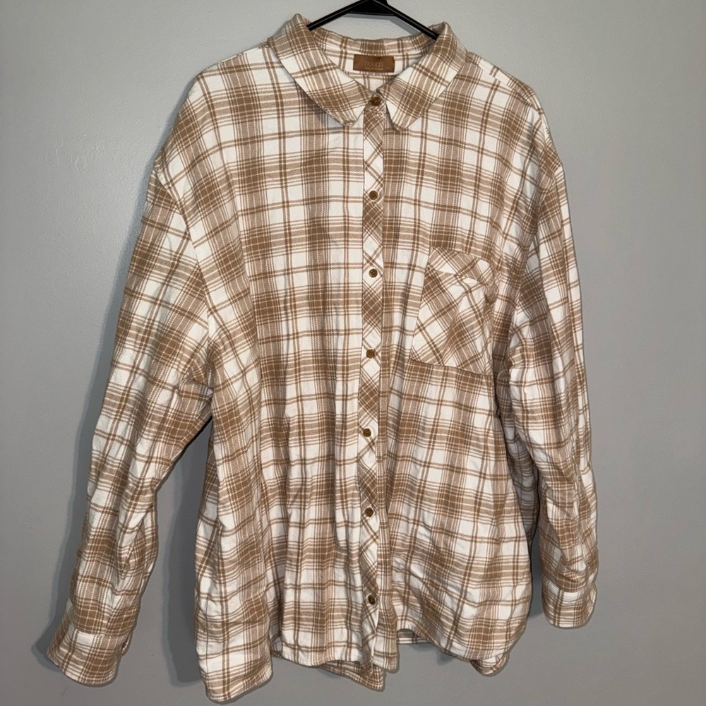 nuuds Boyfriend Flannel- XXXL - White/Sand